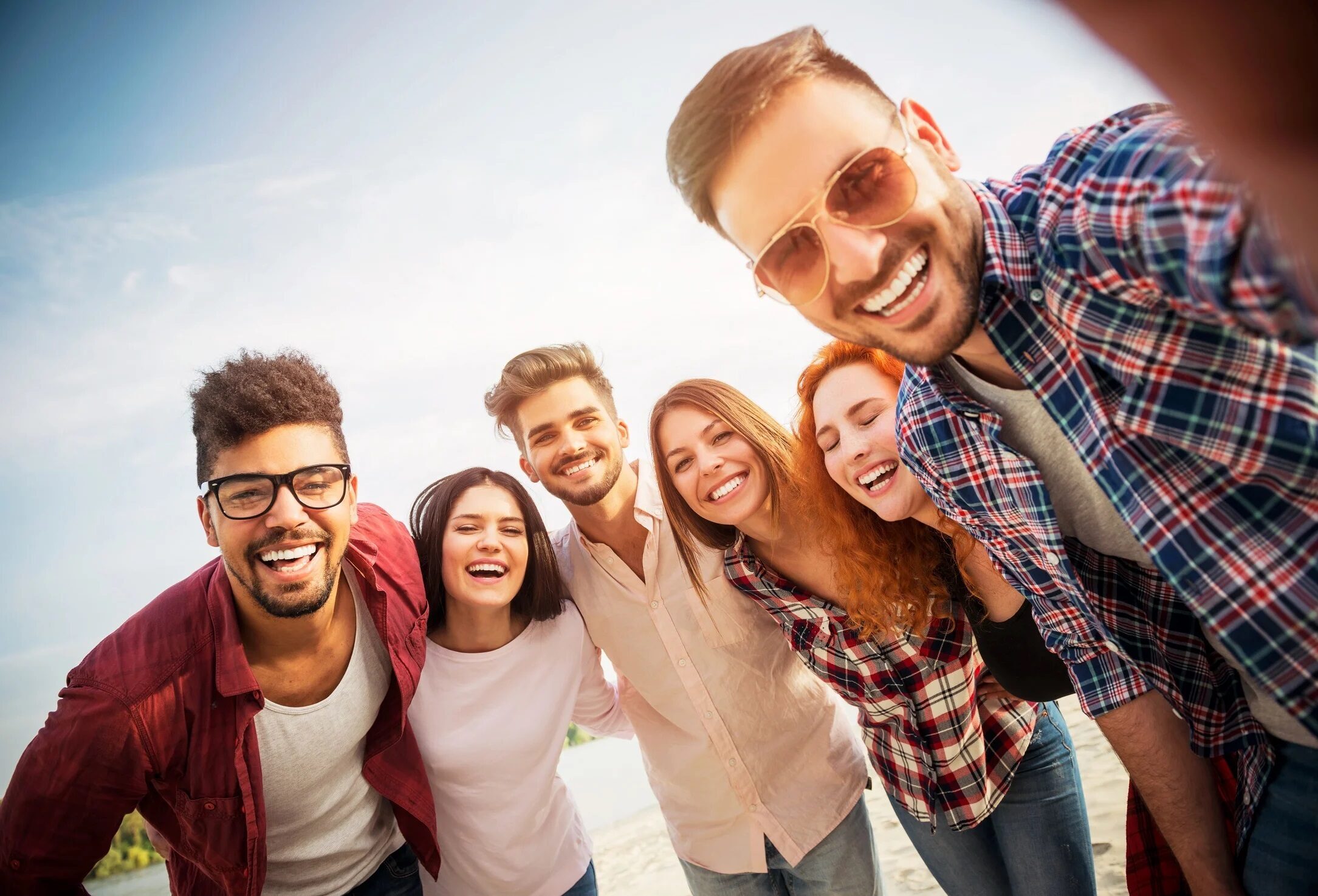 Group of friends smiling
