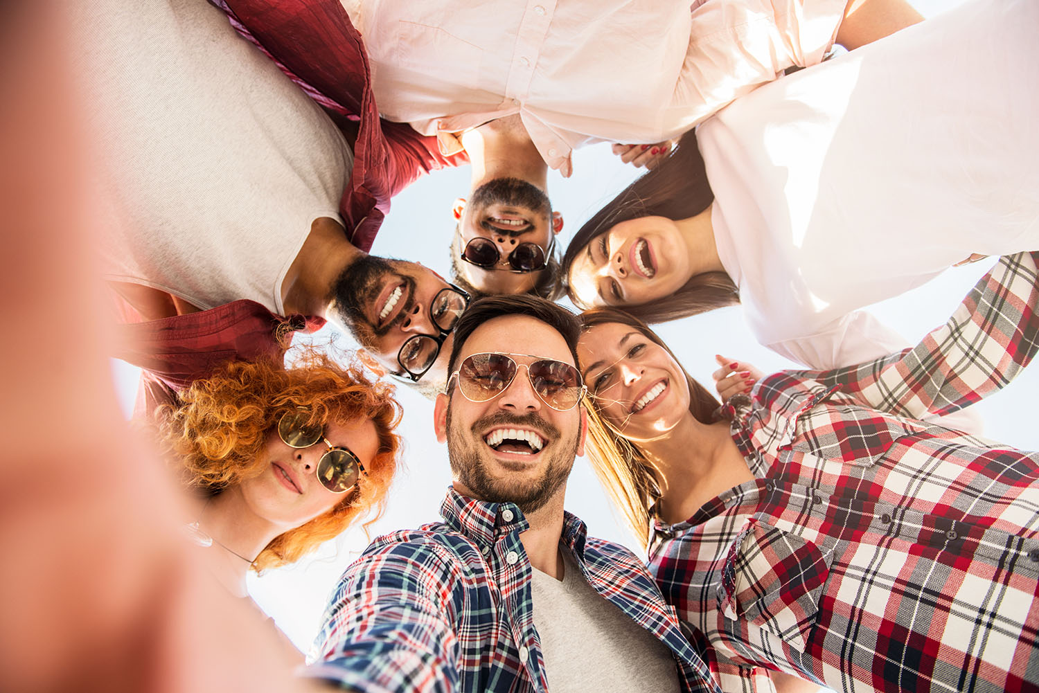 Friends laughing together
