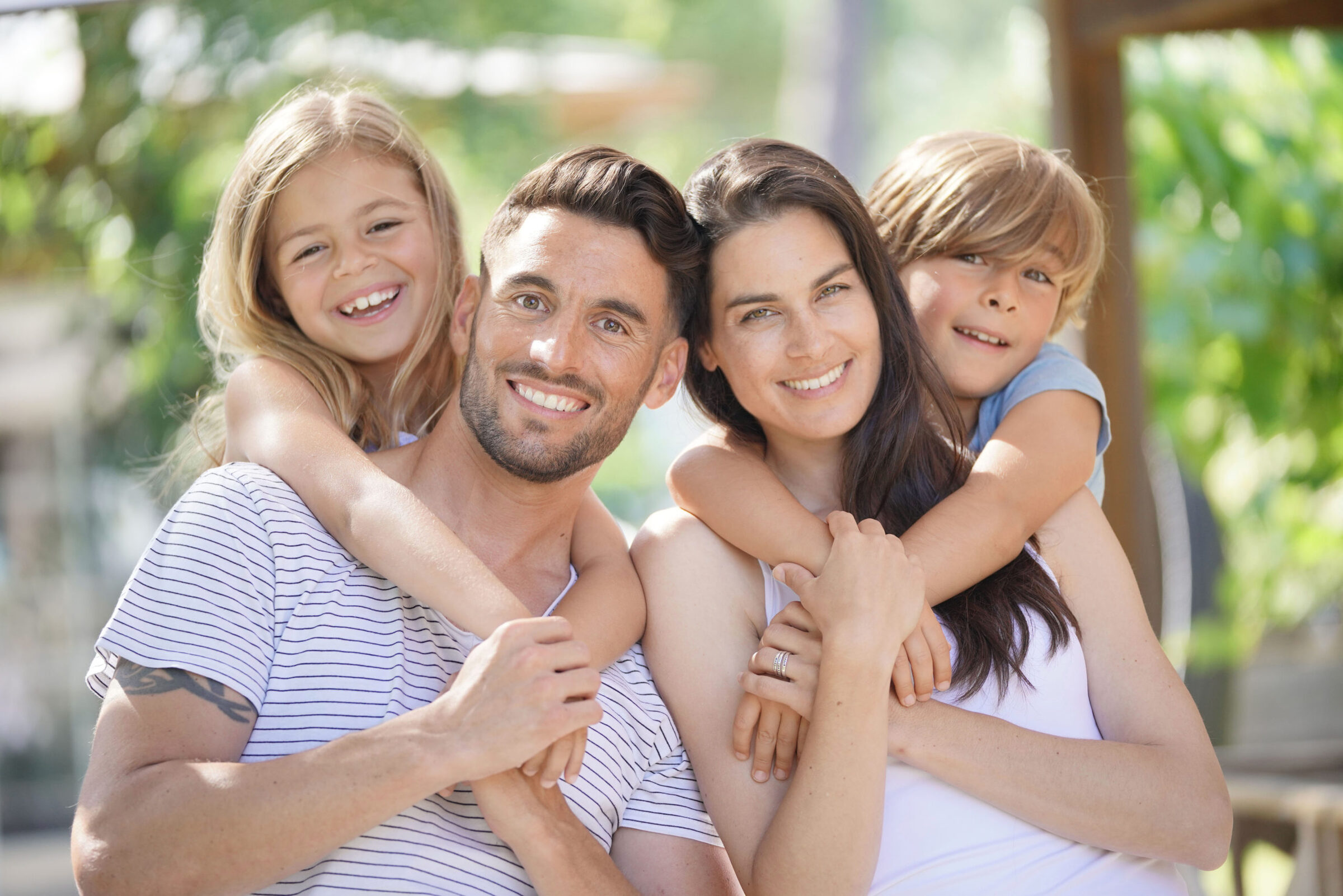 Happy family smiling